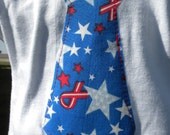Sample Sale - Patriotic Tie on White Bodysuit - Size 6/12 mo. - Ready to Ship