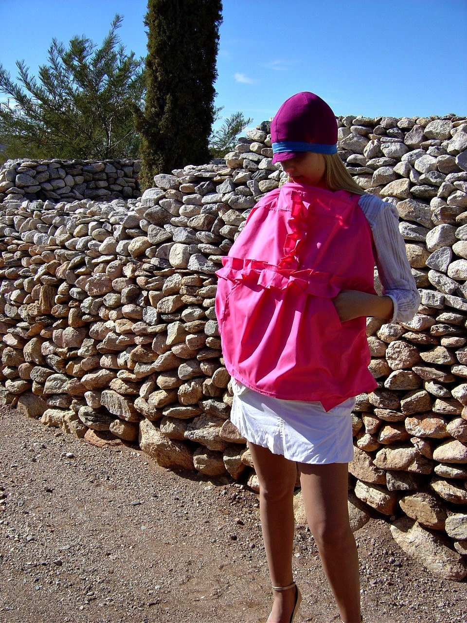 Maternity Clothes Nursing-The Feeder Frock Baby Nursing Cover-Ruffled T Pocket Frock Style-Pick Your Color