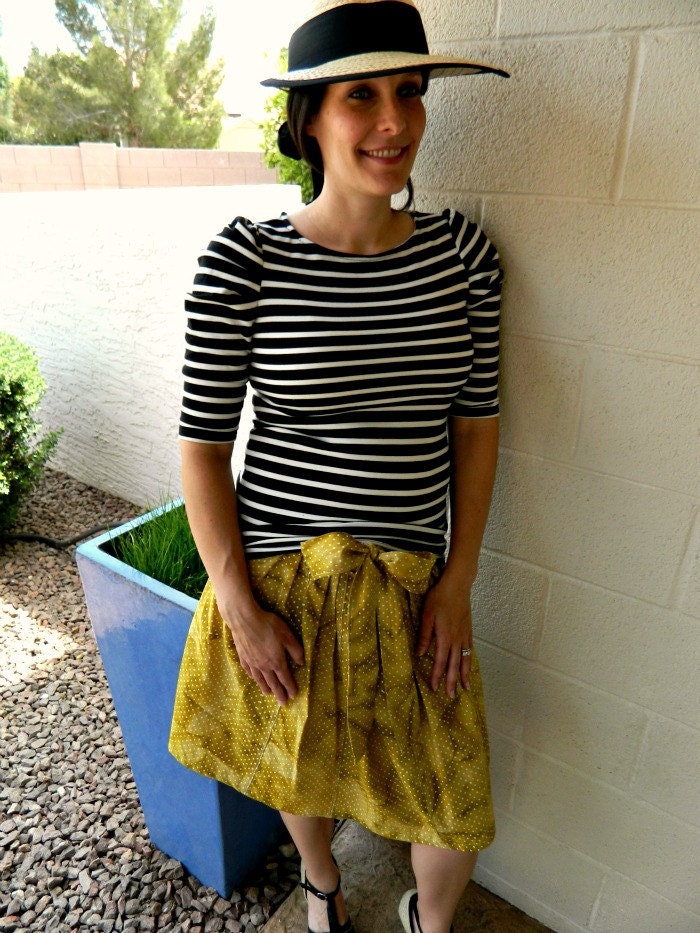 Tie Sash Skirt-Maternity Fashion/Post Maternity Wear-Gathered-Premium Cotton Color Choice-Size Adjustable S-XL