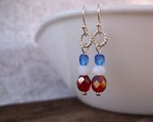 Earrings red, white, blue SALE