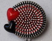 Two Hearts Vintage Zipper ID Badge Reel