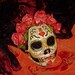 Veiled Dia de los Muertos, Deaths Head, Grim Reaper Mask Adult Size, Goth Punk Cosplay LARP