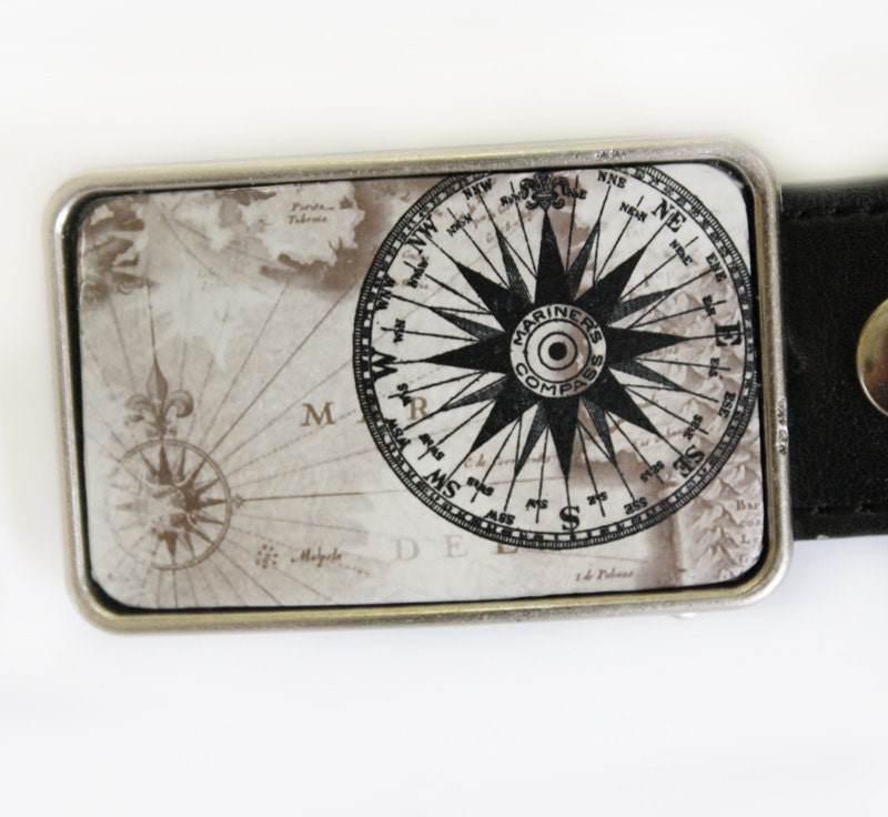 Mariners Compass Nautical Belt Buckle FREE SHIPPING