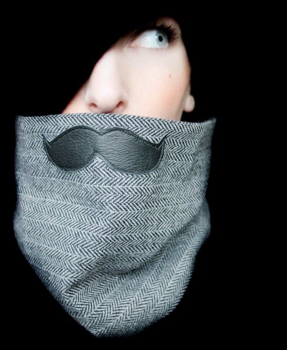 Mustache Clothing - Mustache Scarf in Black and White