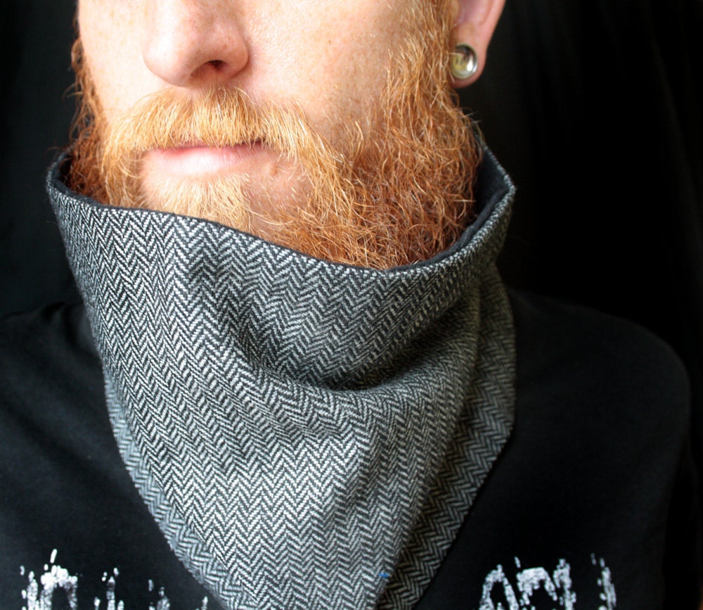 Scarf in Herringbone Tweed Cowl Neckwarmer