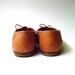 80s vintage Viva Cougar Caramel Brown Woven Leather Shoes