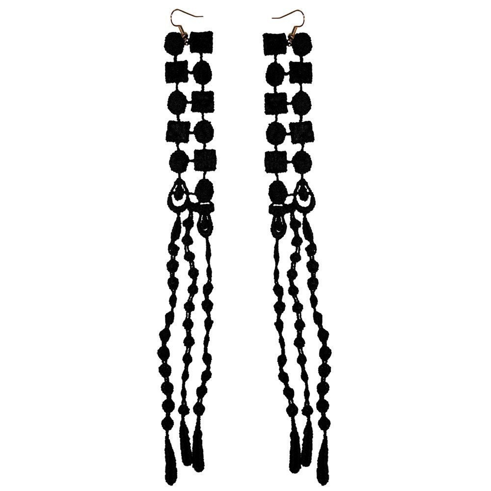Octopussy Octopus long lace earrings