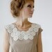 Lace & chain collar statement necklace - Haute Couture Sound of Music neck piece (in ivory and gold) LAST ONE
