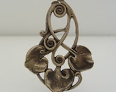 ART NOUVEAU Pendant  Vintage Brass Stamping - Large for Necklace - myshangrila