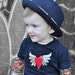 Black Heartbreaker tattoo sleeved tshirt or onesie with winged heart applique