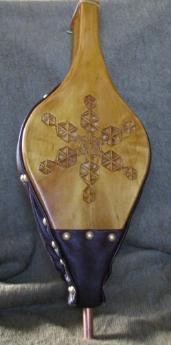 Fireplace Bellows--Chip Carved Snowflake 1