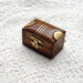 La Bibliothèque en Miniature - Four Tiny Leather Books with Tea Stained Pages & Little Wooden Box