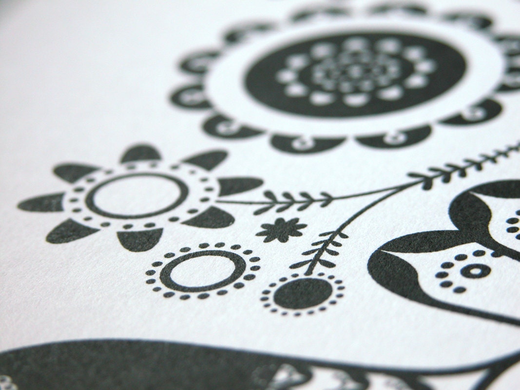 Sebright Bantams - Hand Pulled, Signed, Gocco Screen Print