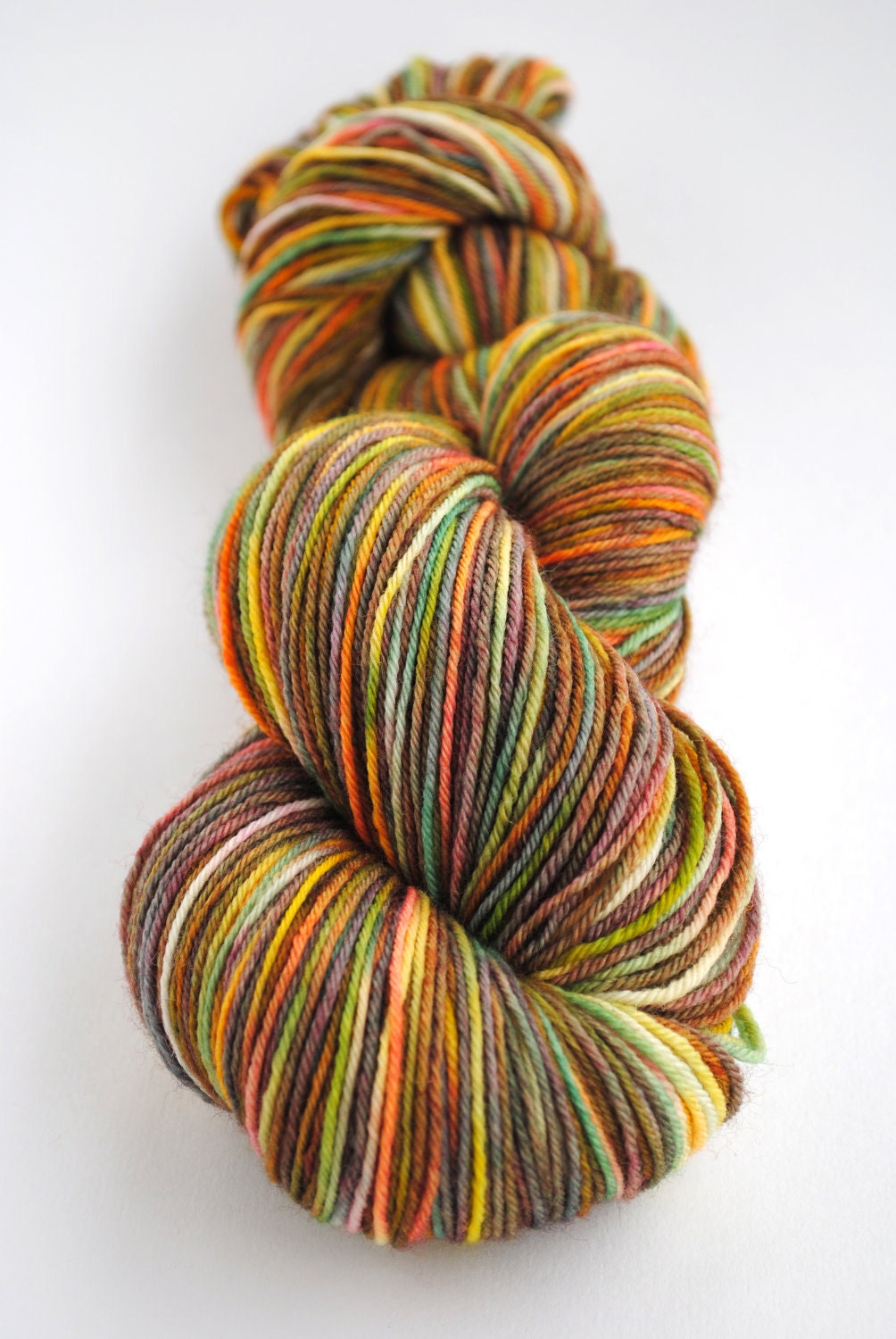 Sock Organic Merino "Totoro 1" Yellow, Orange, Pink, Green, Brown