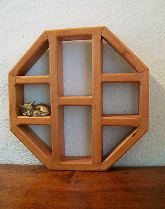 Wooden Octagon Display Shelf Many Compartments for by polkadotHOME