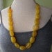 Etsy Gift Ideas Statement Necklace Big Chunky Yellow Chalcedony Stone Ribbon Tie Necklace Free Shipping in US