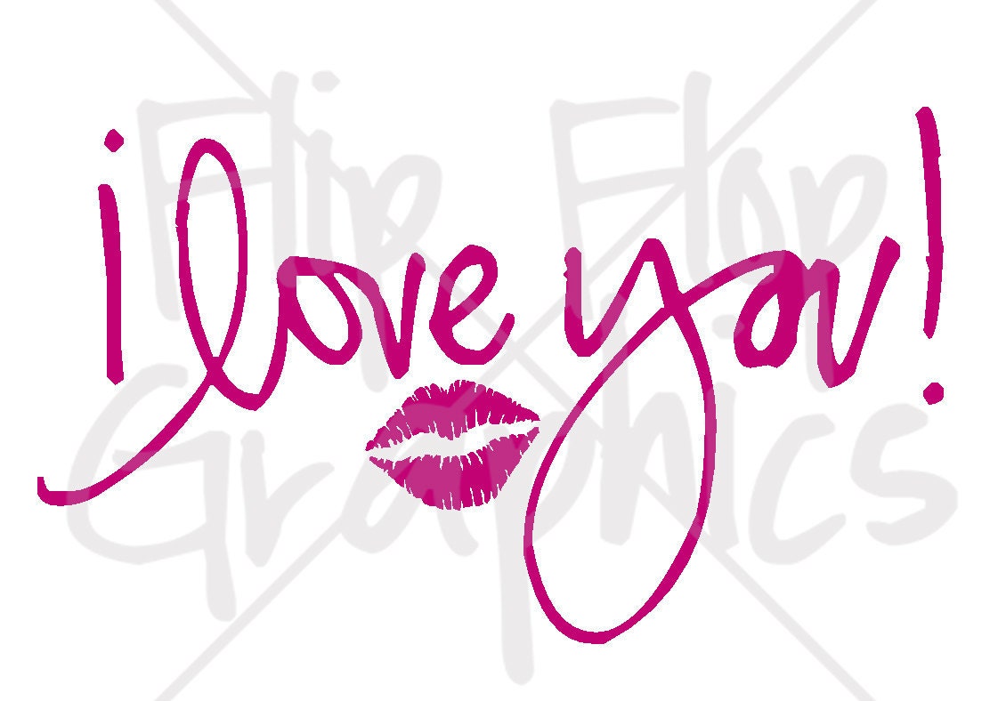 I Love You Vinyl Sticker with Kiss