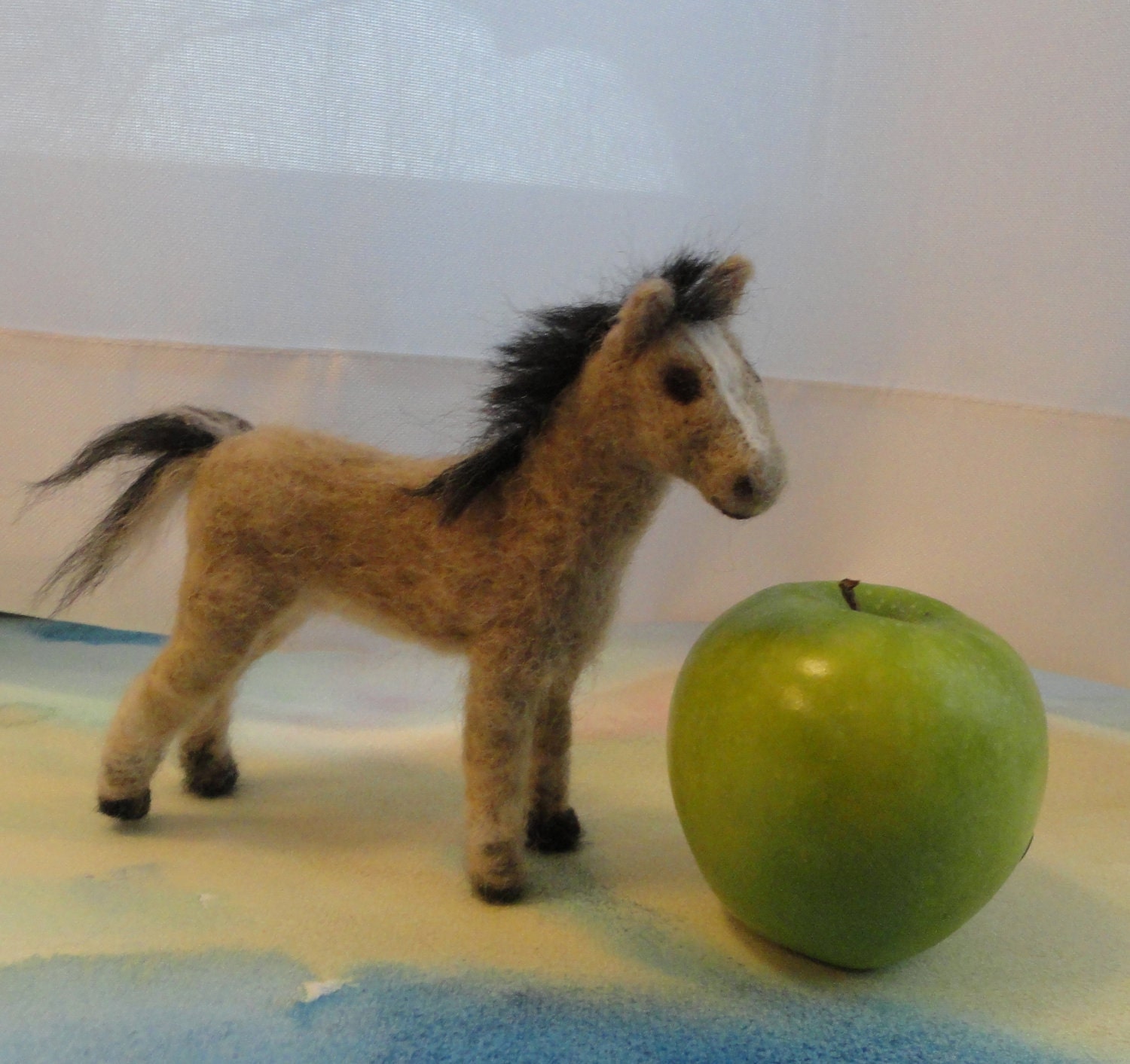 On Sale Needle Felted Buckskin Baby Horse, Foal