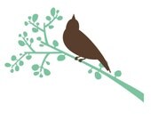 Bird on Berry Branch wall decal