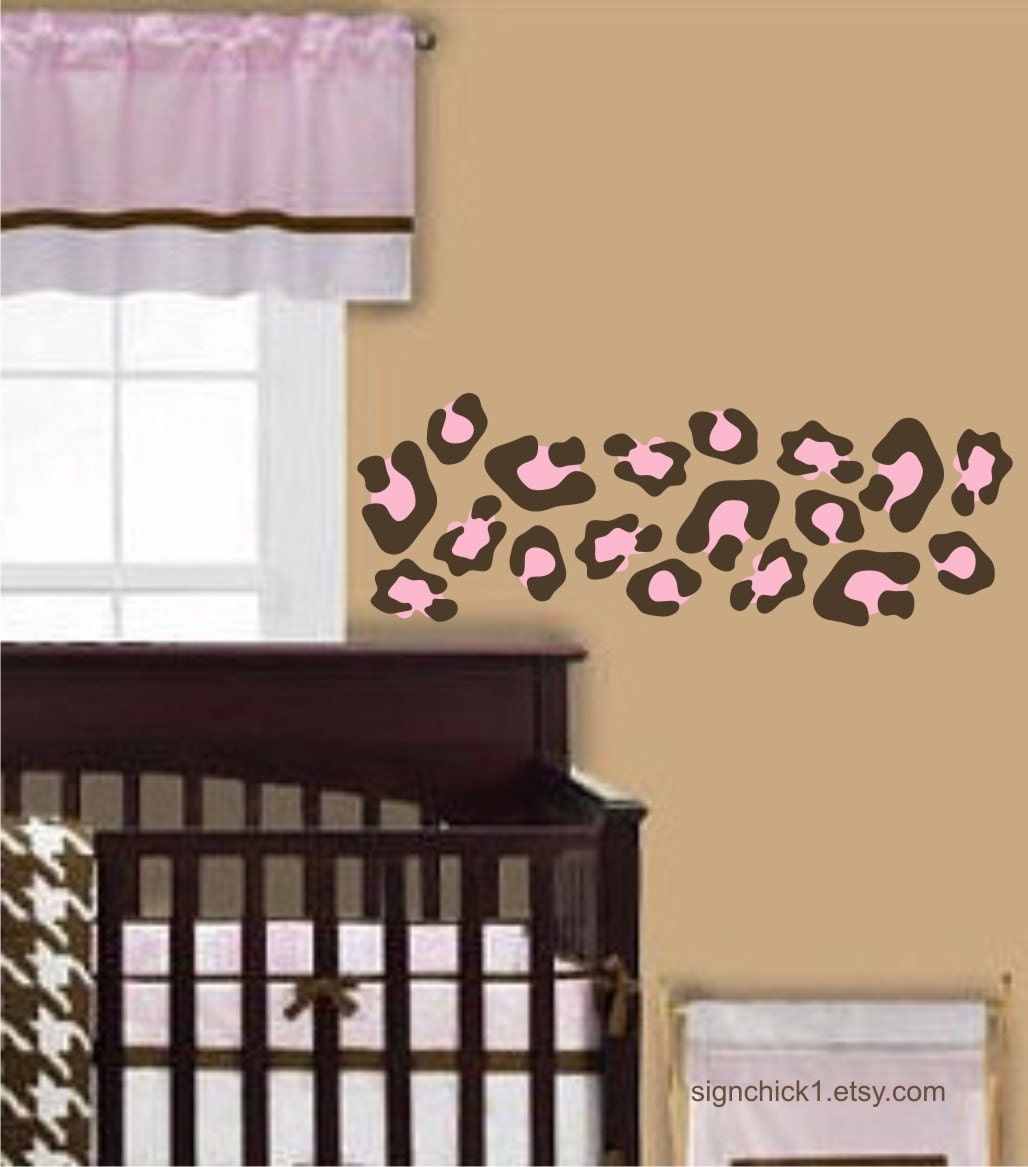 Animal Print wall decals LARGER SIZE Leopard Spots set of 50 decals choose colors