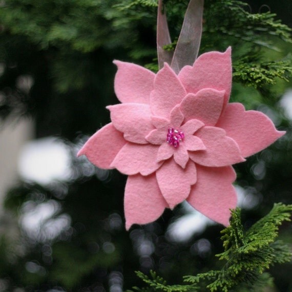 Pink Poinsettia Ornament