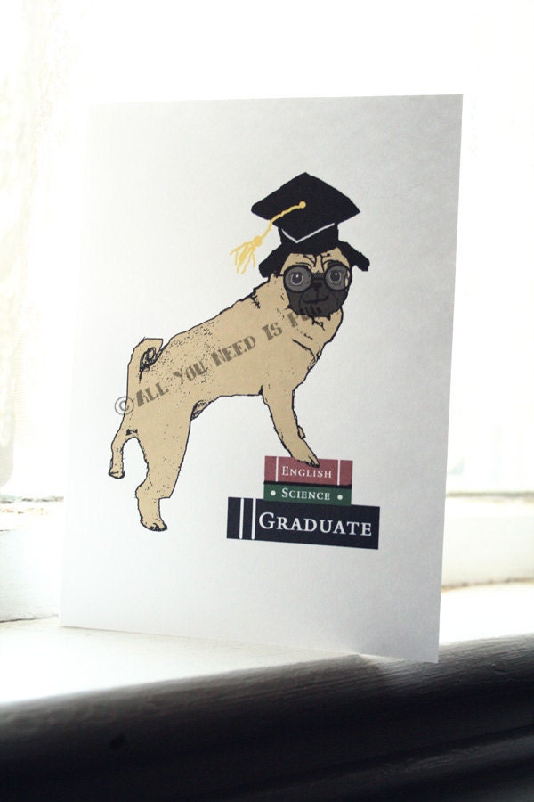 Pug Graduation Card