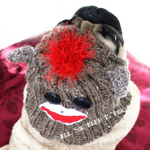 Dog Hat - Sock Monkey Hat
