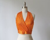 Halter Top / 70's Halter Top / Crop Top /  Orangesicle