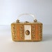 vintage 1960s Purse / 1960s Handbag / Wicker Handbag / Cameo