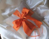 Romantic Satin Ring Bearer Pillow...You Choose the Colors...Buy One Get One Half Off...shown in champagne / orange