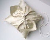 DUPIONI SILK Knottie Ring Bearer Pillow...You Choose the Silk Colors....Buy One Get One Half Off...shown in cream ivory/cream ivory
