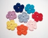 Appliques, flowers, colorful, handmade, supplies, crafts, scrapbooking, needlework. Pick your 8pk.