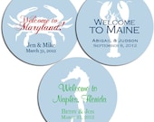 Set of Custom Wedding Stickers - SEA CREATURES, Crab, Lobster or Seahorse