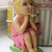 Flapper Girl Chalkware Figurine Handmade 1920s Vintage Style