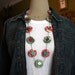 Unique Vintage Feedsack Yoyo and Button Necklace