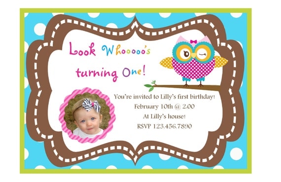 Printable Personalized Owl Birthday Invitation