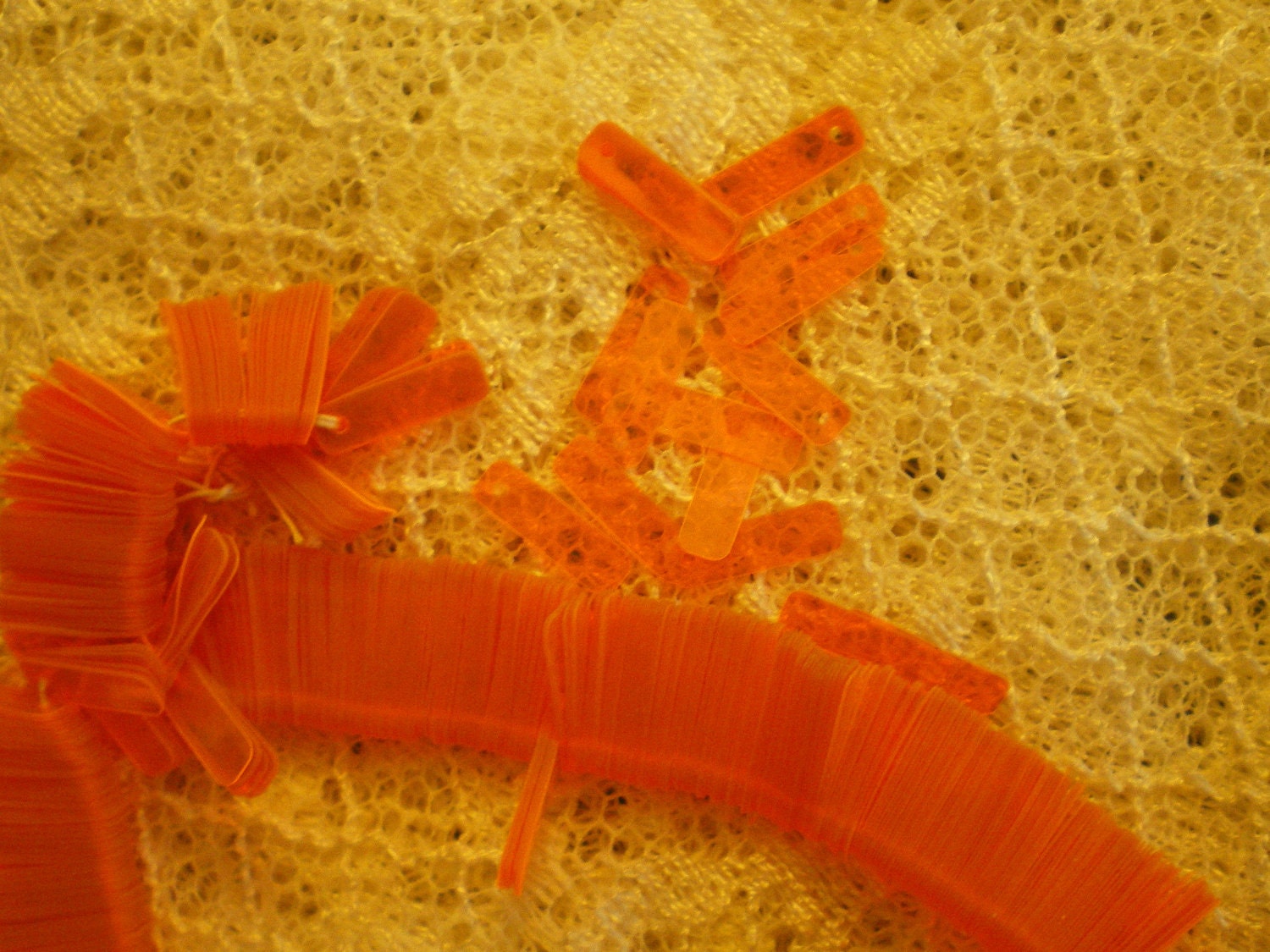 RESERVED FOR GIOTORRICO Vintage Pumpkin Orange translucent Long Flapper Sequins