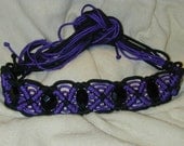 Vintage Purple and Black 60's Macrame Belt
