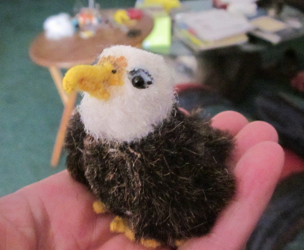 Miniature Bald Eagle plush OOAK with free shipping to US