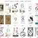 Table Number Wine Labels...1-10...Customize your Colors...Classic Swirl