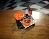 Gothic Witch Spell tray dollhouse miniature Halloween ooak Glow in dark  Can be custom made too