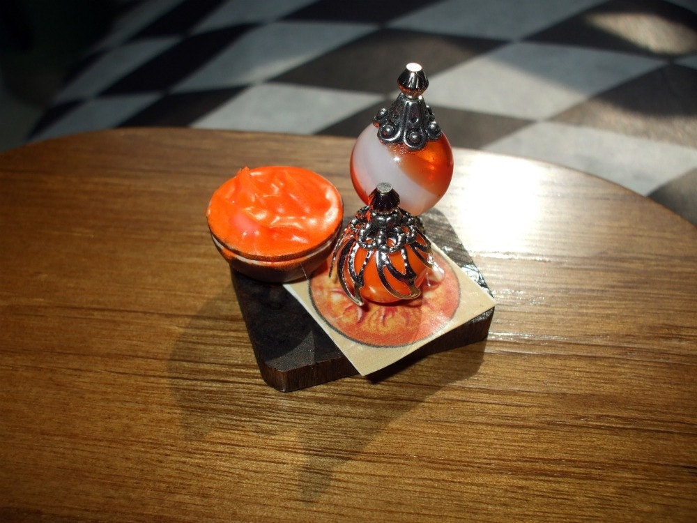 Gothic Witch Spell tray dollhouse miniature Halloween ooak Glow in dark  Can be custom made too