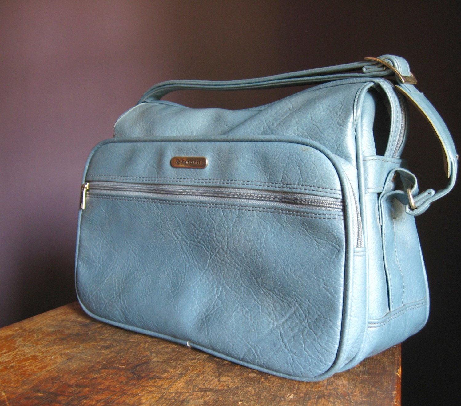 Vintage Samsonite CarryOn Bag .. Baby Blue by TheFancyLamb