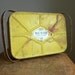 Vintage 1950s Metal Nesco Picnic Basket .. Yellow and Black Plaid