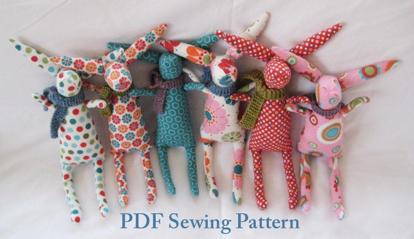 Rabbit PDF PATTERN, Bunny Rabbit Sewing Pattern