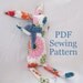 Rabbit PDF PATTERN, Bunny Rabbit Sewing Pattern
