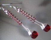 Red Spiral Hanging Teardrop Earrings
