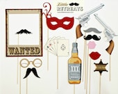 Western Themed Photobooth Props. Photo Booth Props. Wedding, Birthday Photo Prop. Wanted
