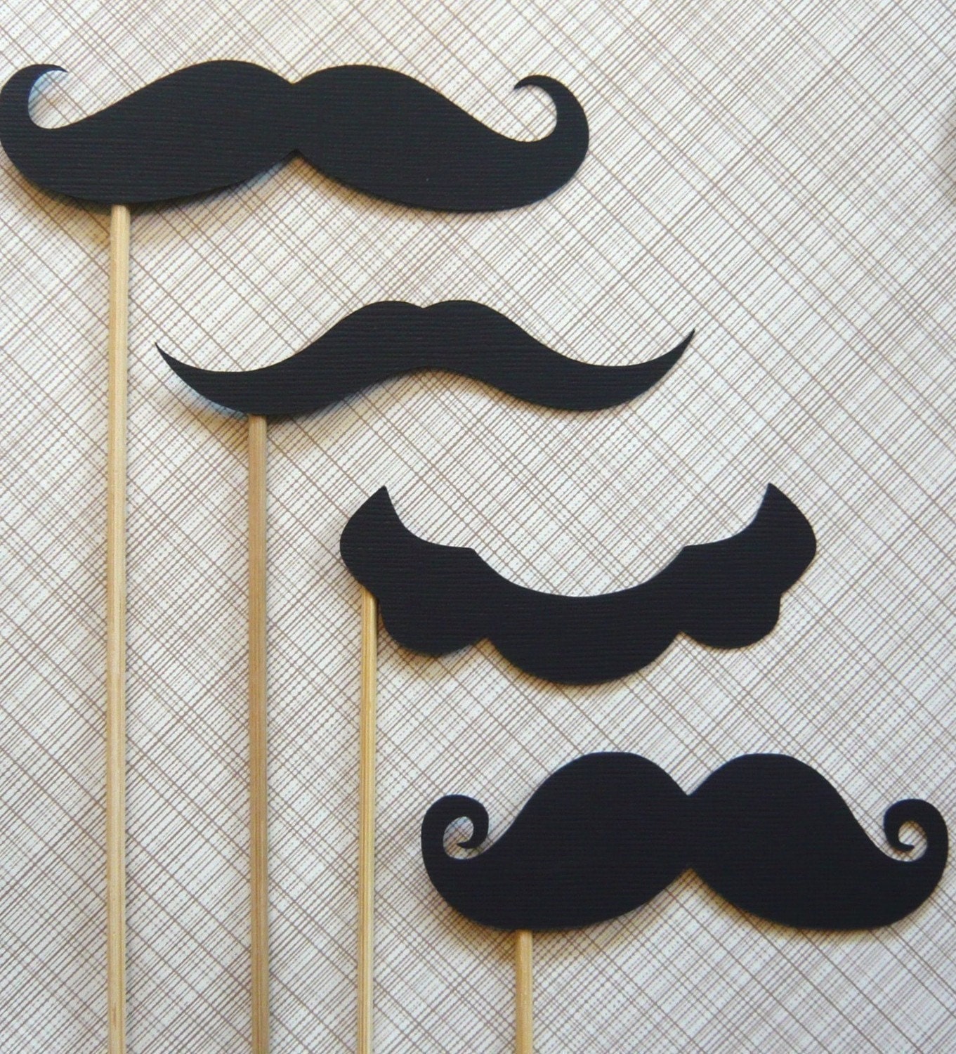 Moustache on a Stick. Photo Booth Props. Wedding Photos. Set of Eight Mustaches