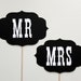 Photo Prop. Photobooth Prop. Mr and Mrs Wedding Signs - Black and White